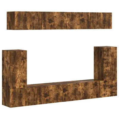 vidaXL Komplet TV omaric 5 pcs Dimljeni oreh Konstruiran les