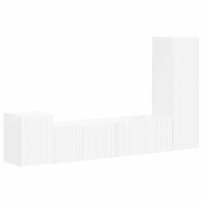 vidaXL Komplet TV omaric 4 pcs Bela Konstruiran les