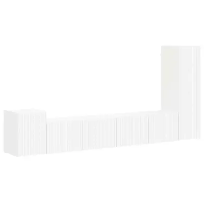 vidaXL Komplet TV omaric 3 pcs Bela Konstruiran les