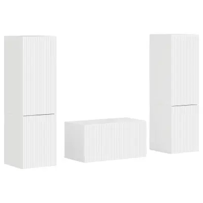 vidaXL Komplet TV omaric 5 pcs Visok sijaj bela Konstruiran les