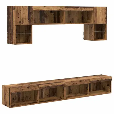 TV stenske enote z LED 6 pcs Star les Konstruiran les