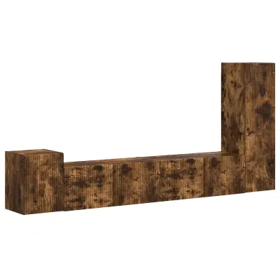 vidaXL Komplet TV omaric 3 pcs Dimljeni oreh Konstruiran les