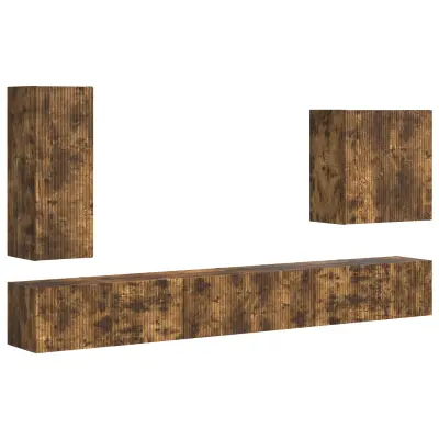 vidaXL Namestitev na steno 6 pcs Dimljeni oreh