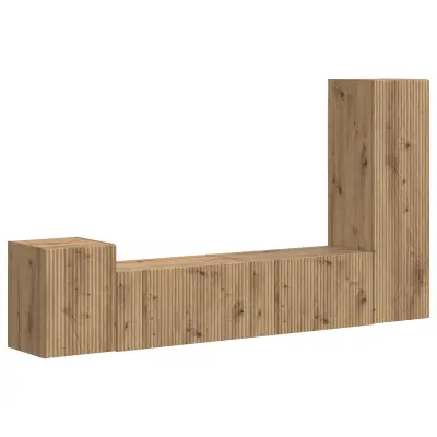 vidaXL Komplet TV omaric 4 pcs Umetni hrast Konstruiran les