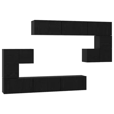 vidaXL Komplet TV omaric 10 pcs Črni hrast 60 x 30 x 30 cm