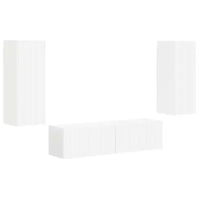 vidaXL Komplet TV omaric 2 pcs Bela Konstruiran les