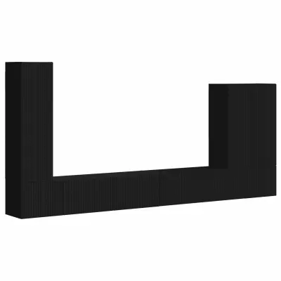 vidaXL Namestitev na steno 6 pcs Črna