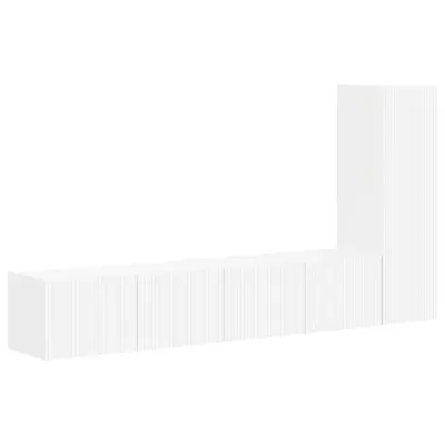 vidaXL Komplet TV omaric 3 pcs Bela Konstruiran les