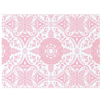 vidaXL Zunanji preproga Cvetlični ARAKIL Roza in bela 400 × 300 cm