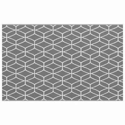 vidaXL Zunanji preproga Geometrični ARAKIL Siva in bela 400 x 250 cm