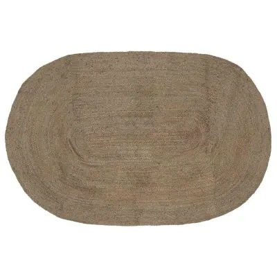 vidaXL Preproge za površine Ovalna Siva 205 x 305 cm Juta