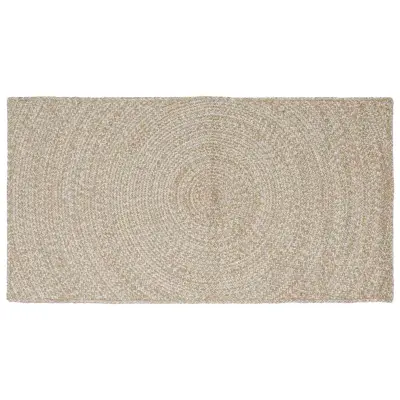 vidaXL Preproge za površine Pravokotna Naravna in bela 60 x 110 cm