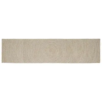 vidaXL Preproge za površine Pravokotna Naravna in bela 80 x 400 cm