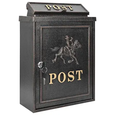 vidaXL Stenska Poštna Škatla Bronasta 29 x 13 x 41 cm Lit aluminij