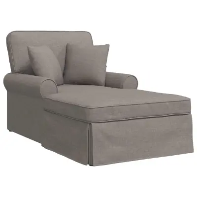 vidaXL Naslonjač z krilom z blazino Taupe 91 x 157 x 91 cm blago