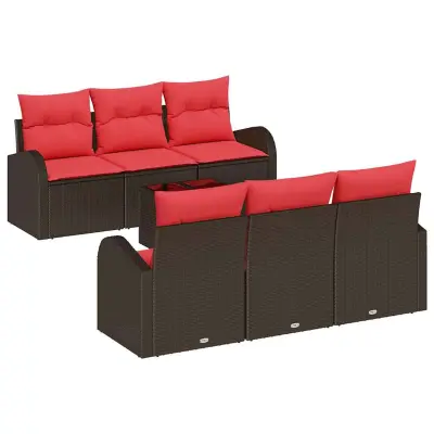 vidaXL Vrtna sedežna garnitura Rjava 55 x 55 x 37 cm poli ratan