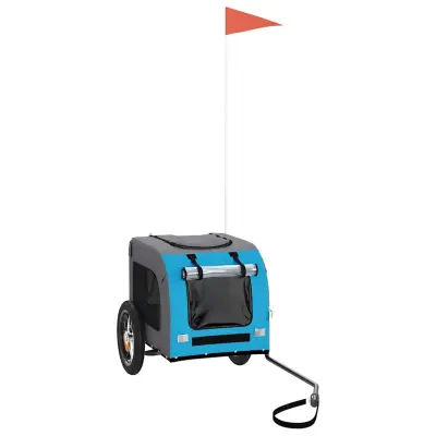 vidaXL Kolesarska prikolica za hišne ljubljenčke modra in siva