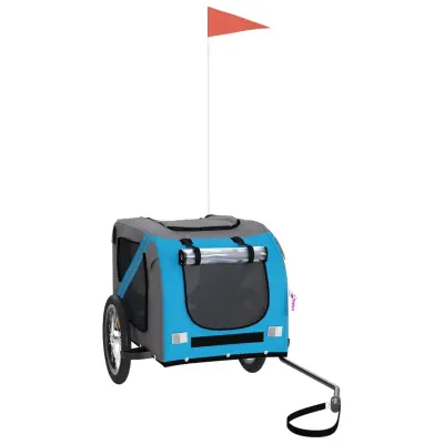 vidaXL Kolesarska prikolica za hišne ljubljenčke modra in siva