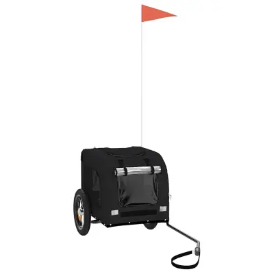 vidaXL Kolesarska prikolica za hišne ljubljenčke črna