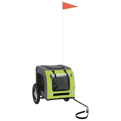 vidaXL Kolesarska prikolica za hišne ljubljenčke zelena in siva