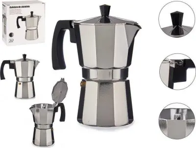 Kafetiera Kavni aparat BigBuy Klasičen srebrn dizajn