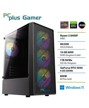 Namizni računalnik PCPLUS Gamer, Ryzen 5 8400F, 16 GB RAM, 1 TB SSD, RTX 5050 8 GB, W11H
