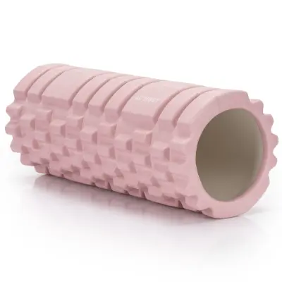 Fitnes valj za masažo telesa ACTIGET valj z grebeni, srednje trdote, roza