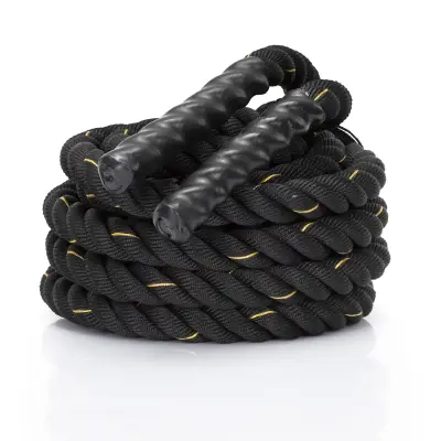 9-metrska vadbena vrv Power Rope za vadbo moči Crossfit Battle Rope črna