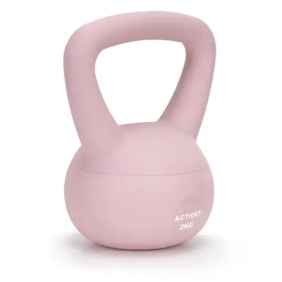 Soft Kettlebell 2 kg žoga za vadbo ACTIGET, fitnes, svetlo roza