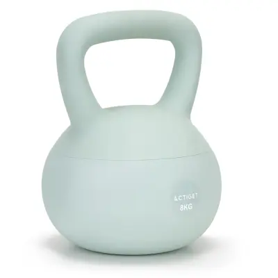 Mehki Kettlebell, utež za vadbo 8 kg, žoga za trening, fitnes, turkizna