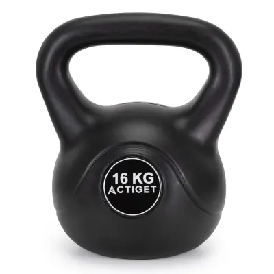 ABS Kettlebelle žoga z utežmi, 16 kg, močna žoga za vadbo z utežmi, črna