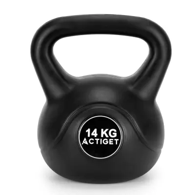 Kettlebell za vadbo, 14 kg utež, kettlebell za treniranje ABS, črna žoga
