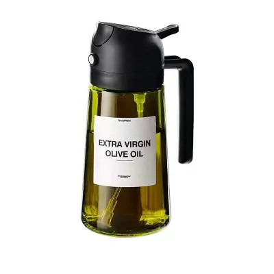 Odebeljena steklenička za olje - 2-v-1 pršilo in nalivanje, odporna na svetlobo Black