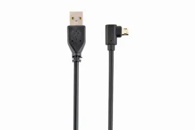 CCB-USB2-AMMDM90-6 dvostranski pravokotni kabel microUSB 1,8 m črn