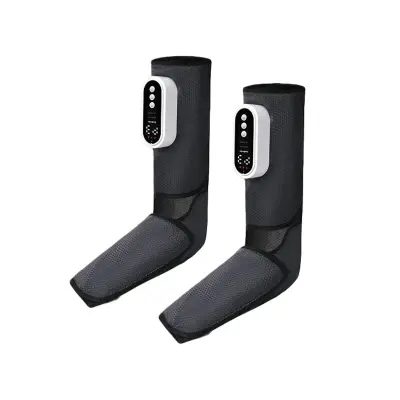 Brezžični masažer za noge - zračna kompresija za stopala in meča s toploto Black