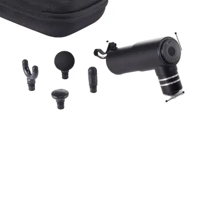 Prenosna masažna pištola za mišice, 4 nastavljive hitrosti, 18kg največji potisk, vključuje 4 masažne glave -T-obliko