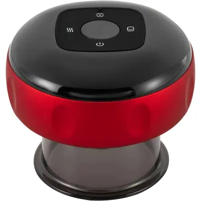 Pametni masažer za cupping, 12 ravni sesanja, LED zaslon -Rdeča