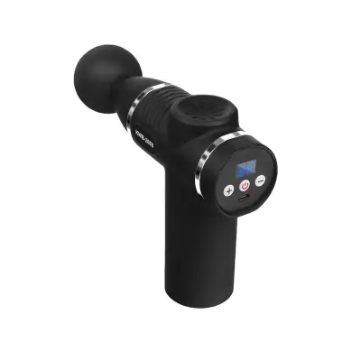 32-stopenjska mini pištola za fascijo: polnilni LCD masažni aparat za mišice Black + Silver
