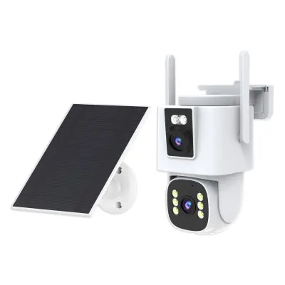 Dvojna leča, solarno napajana 4G varnostna kamera - ameriška različica