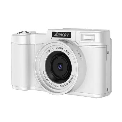 48MP 4K Digitalna Brezzrcalna Kamera z Zložljivim Zaslonom - Bela