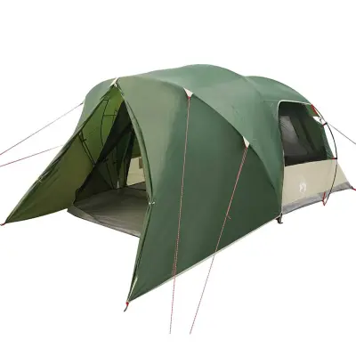 vidaXL Šotor z dome s streho s shranjevanjem Zelena 455 x 252 x 178 cm