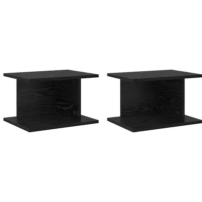 vidaXL Nočna omarica 2 pcs Črna Orehovina 40 x 30 x 25 cm