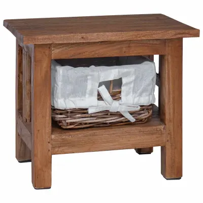 vidaXL Stranska miza Rjava Trden mahagonijev les