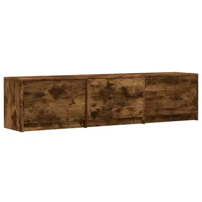 vidaXL TV omarica z LED Dimljeni oreh 165 x 34 x 40 cm Konstruiran les