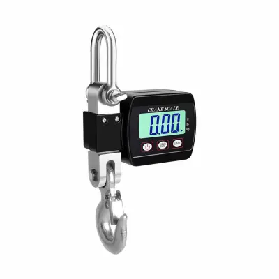 500kg Digitalna Žerjavna Tehtnica - Prenosna Viseča Tehtnica z LCD Zaslonom Black