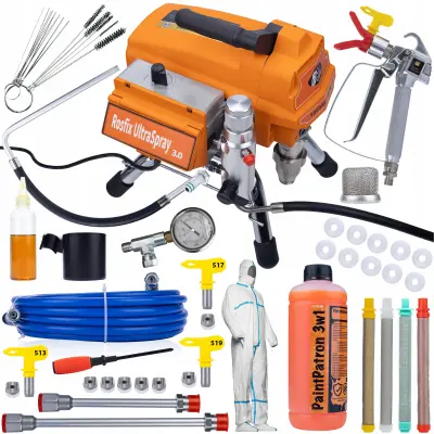 Rosfix Mega set Barvni agregat Rosfix Tornado RT4 UltraSpray 3000W 22MPA 3,2L/min z dodatki