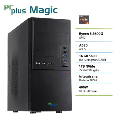 Namizni računalnik PCPLUS MAGIC R5 8600G, 16 GB RAM, 1 TB SSD, W11H|Vsakdanja uporaba