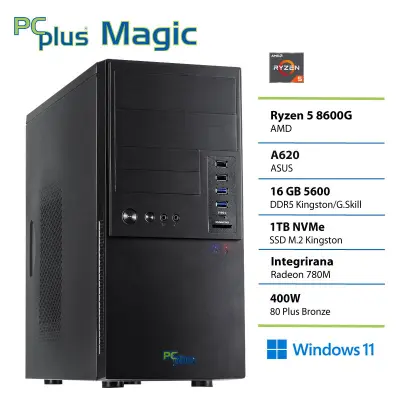 Namizni računalnik PCPLUS MAGIC R5 8600G, 16 GB RAM, 1 TB SSD, W11P|Vsakdanja uporaba
