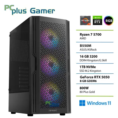 Namizni računalnik PCPLUS GAMER R7 5700, 16 GB RAM, 1 TB SSD, RTX5050, W11H|Gaming