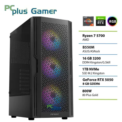 Namizni računalnik PCPLUS GAMER R7 5700, 16 GB RAM, 1 TB SSD, RTX5050 8 GB|Gaming